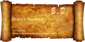 Bunzl Donald névjegykártya